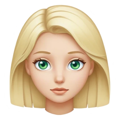Blonde girl with gray blue green eyes sticker