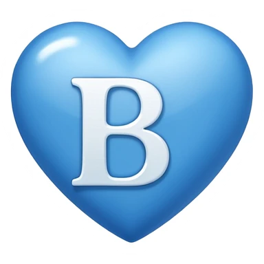 symbolic blue heart with letter B sticker
