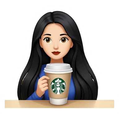 Girl Latina Starbucks hair black  sticker