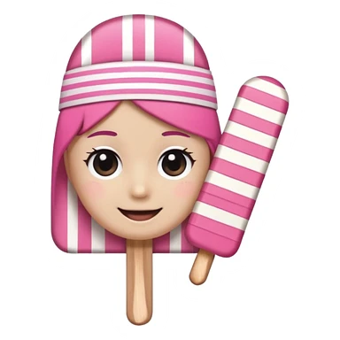 monochrome popsicle with eyes and headband wearing sticker