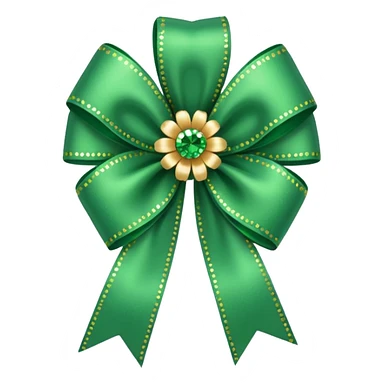green flower bow with glitter sticker