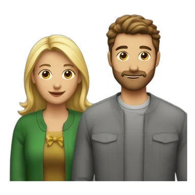 Two people Christmas party sticker