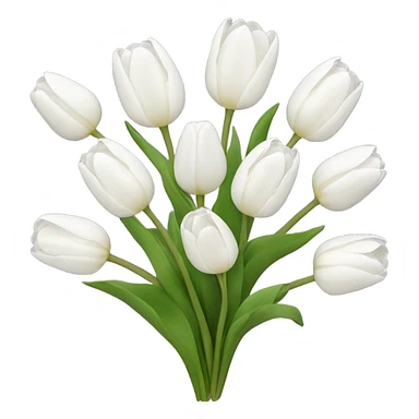 white tulip bouquet  sticker