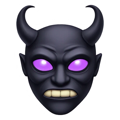 black demon mask with lilac eyes sticker