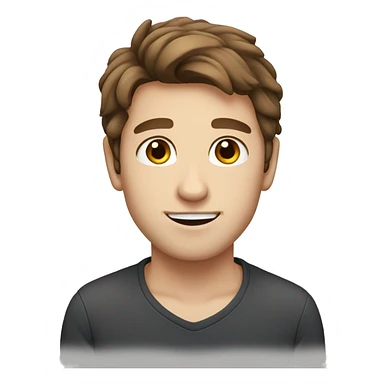 cute white young guy with brown hair and big brown eyes  sticker