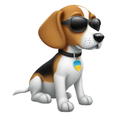 Beagle wearing sunglasses  sticker