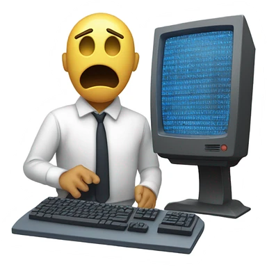 crashing computer sticker