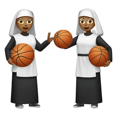 Two nuns playing basketball sticker