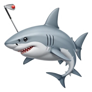 Shark with a golf club sticker