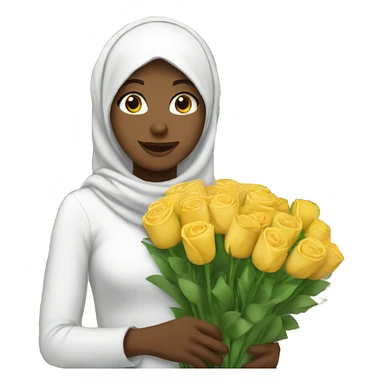White girl with hijab buying flowers  sticker