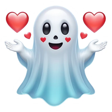 Ghost w/ hearts sticker