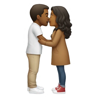 romantic kiss in casual attire sticker