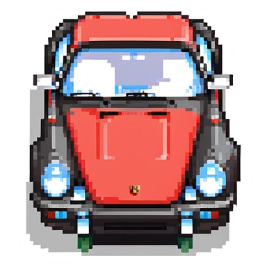 Black Porsche 911 with red details sticker