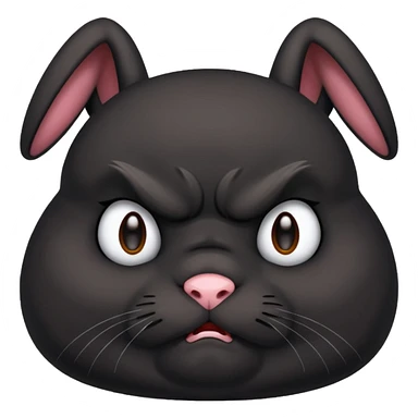 Angry chubby black bunny sticker