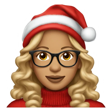 Mariah Carey wearing Christmas clothes and black glasses  sticker