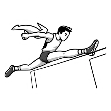 high jump athlete, leaping action sticker