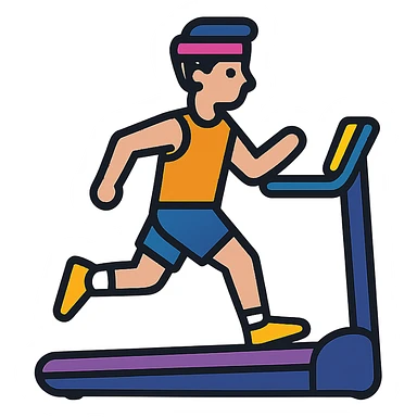 A sportsman who is spending a lot of time on the treadmill sticker