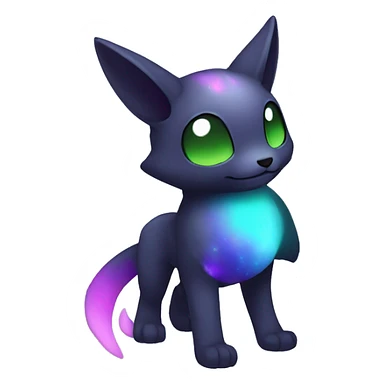 Cute cool black nebula green blue purple pink animal hybrid Fakemon full body sticker