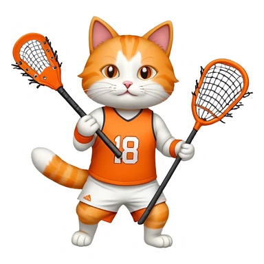 Cat playing lacrosse sticker