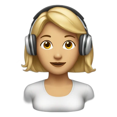 Woman with headset sticker