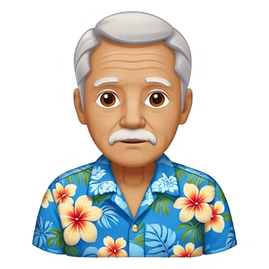 old man with hawai blue floweral shirt  sticker