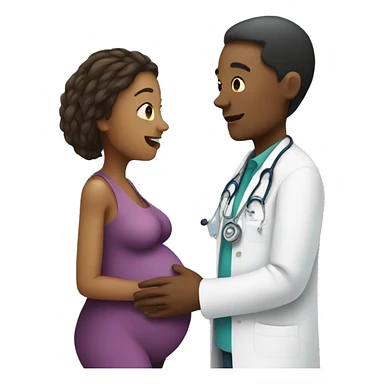 pregnant woman talking to a doctor sticker