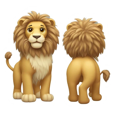 whole body of lion in jellycat style (standing and two sides) sticker