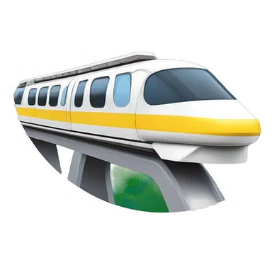 Disney world iconic vintage monorail white with yellow line sticker