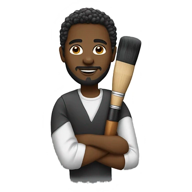 Black artist’s brush sticker