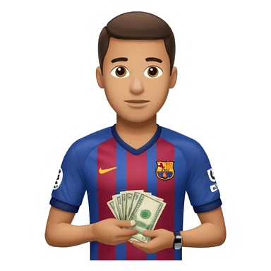 A Fc Barcelona player bribing a match official sticker