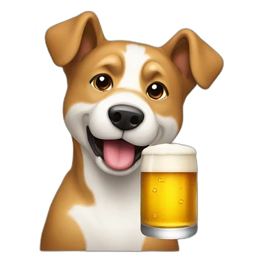 Un chien qui boit une bière sticker