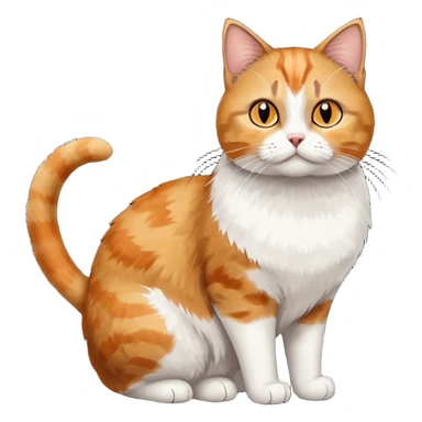 full body torbie and white cat with small head and short but chubby body sticker