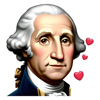 george washington with hearts in his eyes sticker