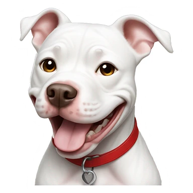 White pitbull smiling sticker
