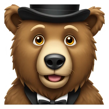 Brown bear with black tophat  sticker