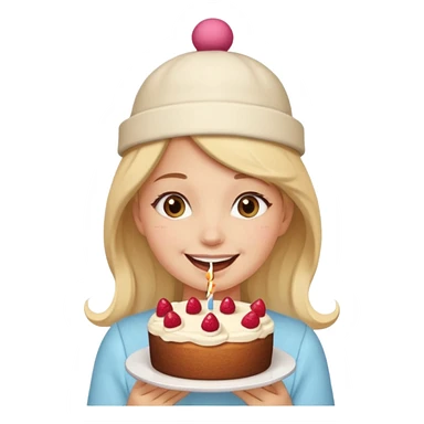I want a girl having cake in her cake sticker