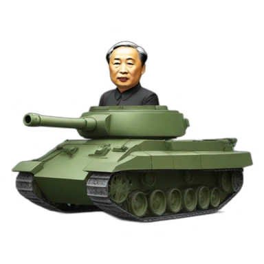 President Mao riding a tank sticker