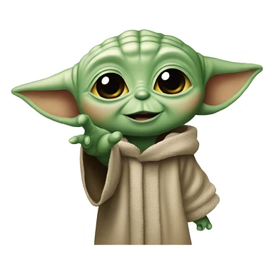 Baby yoda holding up ok sign sticker