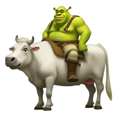 shrek sur une vache sticker