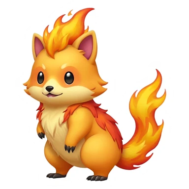 Cool cute edgy kawaii Quilava-animal-creature-hybrid full body sticker