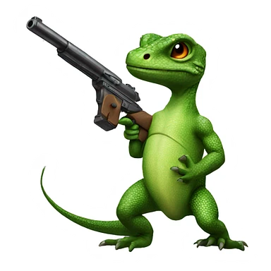 Lizard with a gun sticker
