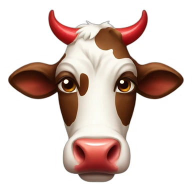 Cow with blood nose sticker