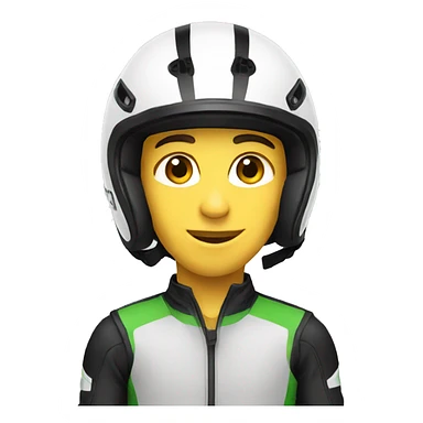 racer male with a helmet sticker