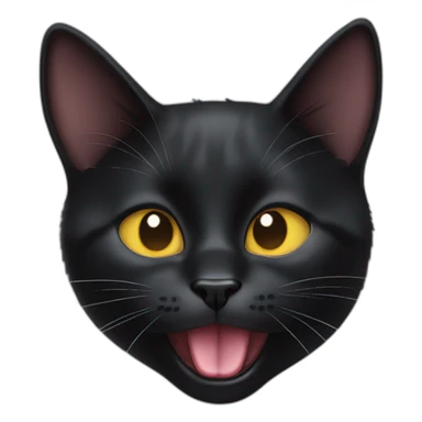 Black cat sticking tongue sticker