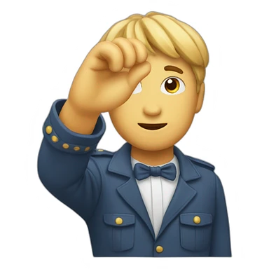 Salut avec la main sticker