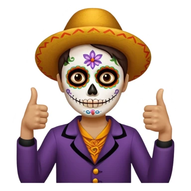 Pulgar arriba día de muertos sticker