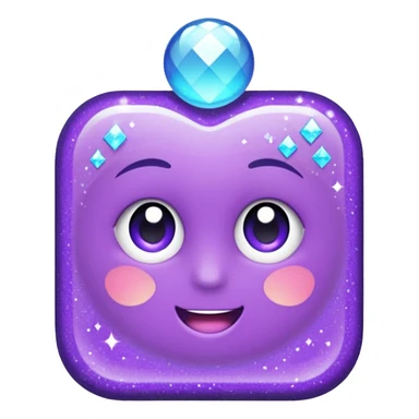 glitter purple and cian check sticker