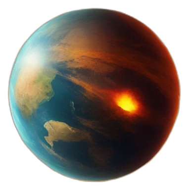 Planet on fire sticker