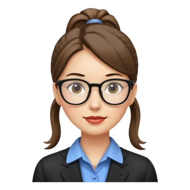 Office lady with high ponytail sticker