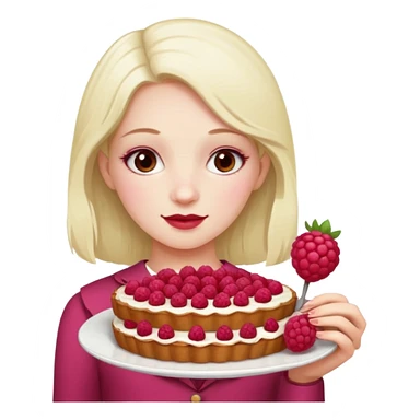 Raspberry torte human full body and legs girl with a raspberry barrette on her head sticker